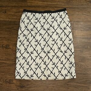 Talbots Black and White Geometric Pencil Skirt